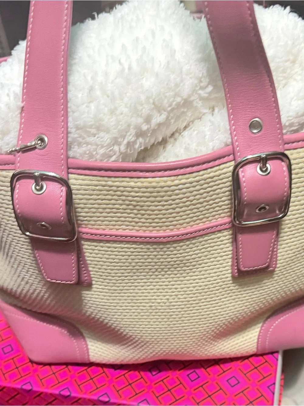 Coach Women's Pink & Cream Tote Bag - Stylish Everyday Carry